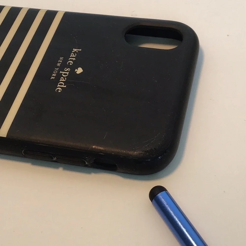 KATE Spade Black and Tan Striped I Phone Case